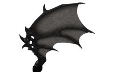 a black dragon is flying through the air