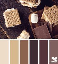 the color scheme is chocolate, marshmallows and s'mores