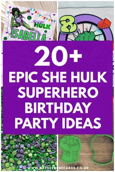 DIY creative She Hulk themed birthday party ideas Hulk Themed Birthday Party Ideas, She Hulk Birthday Party, Hulk Birthday Party Games, Hulk Themed Birthday Party, Hulk Party Ideas, Hulk Birthday Party Decorations, Hulk Theme Party