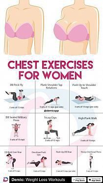 the chest exercises for women poster is shown