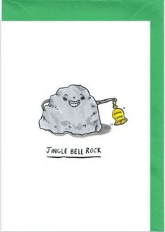 a card with an image of a rock and a snail