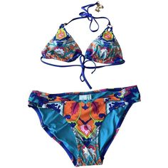 TRINA TURK Tapestry 6 2PC bikini set swimsuit bright colors bathing suit-Clothing, Shoes & Accessories:Women's Clothing:Swimwear-Trina Turk-6-Multi-Jenifers Designer Closet Multicolor Vibrant Print Triangle Top Swimwear, Multicolor Bold Print Swimwear For Sunbathing, Vibrant Multicolor Swimwear For Pool, Multicolor Print Swimwear For Beach, Bohemian Stretch Swimwear For Vacation, Vibrant Fitted Swimwear For Vacation, Vibrant Multicolor Print Swimwear For Pool, Colorful Festival Beachwear Swimwear, Multicolor Bold Print Swimwear For Beach Season