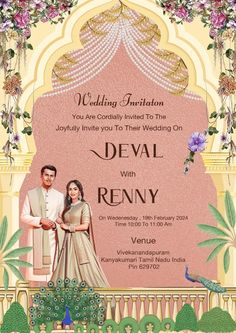 Wedding Card Maker, Card Reference, Invitation Card Maker, Royal Wedding Invitation, Marriage Card, Caricature Illustration, Digital Wedding Invitations Templates, Indian Wedding Invitation Card Design