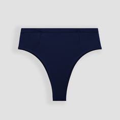 Ninefoot Studio Nyang-Nyang Surf Bikini Bottom in Navy Blue | Bottoms Fitted Blue Swimwear With Smoothing Feature, Fitted Blue Smoothing Swimwear, Contoured Blue Swimwear For Swimming, Contoured Blue Swimwear, Bra Friendly High-cut Leg Swimwear For Summer, Summer Bra-friendly High-cut Leg Swimwear, Blue Surfing Swimwear Briefs, Blue Brief Swimwear For Surfing, Navy Lined Swimwear For Pool