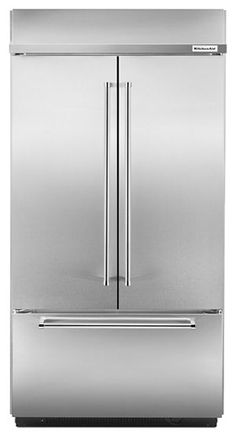 a stainless steel refrigerator freezer with two doors