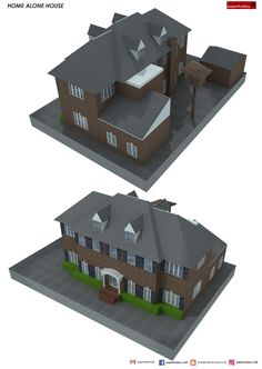 two 3d renderings of the same house