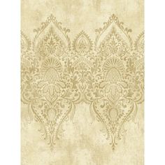 a beige wallpaper with an ornate design