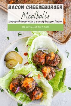 meatballs in lettuce leaves on a plate