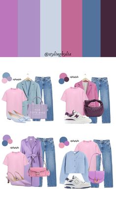 Light Blue Color Palette Outfit, True Summer Palette Outfits, Light Spring Color Palette Outfits Capsule Wardrobe, Light Summer Palette Outfits, Cool Summer Outfits Palette, Summer Palette Outfits, True Summer Color Palette Outfits, Cool Summer Color Palette Outfits, Light Summer Color Palette Outfits