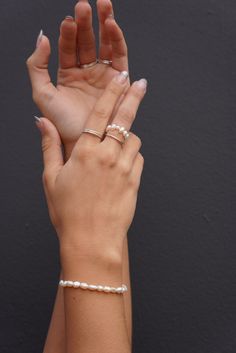 Material: Fresh water seed pearls Length: 5" chain with 1.5" extender *Size and shape of pearl may vary Made by hand in Southern California Sterling Silver Stacking Rings, Silver Stacking Rings, Seed Pearl, Stacking Rings, Southern California, Fresh Water, Handmade Jewelry, California