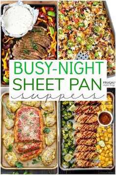 a bunch of food that is on a pan and in the middle of some pictures