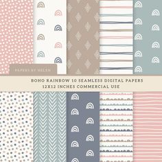 a collection of paper packs with different patterns