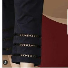 Trouser Mohri Designs, Black Trousers Designs Pakistani, Ladies Pants Design Latest, Pant Plazo Designs Latest, Pant Mohri Design, Trouser Design With Lace, Plazo Designs Latest