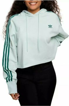 Hoodie Images, Adidas Cropped Hoodie, Adidas Crop, Adidas Originals Women, Adidas Hoodie, Workout Hoodie, Women Hoodies Sweatshirts, Crop Sweatshirt, Crop Jacket