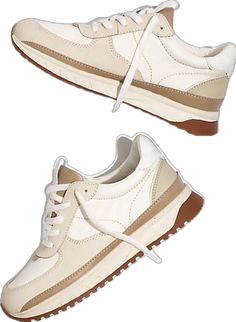 Cream Lace-up Walking Sneakers, Cream Lace-up Sneakers For Walking, Cream Sneakers With Textured Sole For Sports, Cream Functional Sneakers With Round Toe, Functional Cream Sneakers With Round Toe, Cream Round Toe Sneakers For Jogging, Cream Running Shoes For Jogging, Cream Running Shoes With Round Toe For Jogging, Sporty Sneakers With Speckled Midsole For Walking