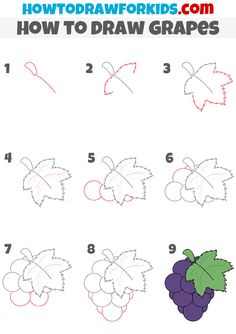 how to draw grapes for kids