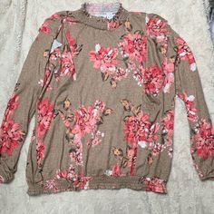 Nwt Maurice’s Blouse. Size Xxl. Ruffles In Front. Stretch Floral Print Tops For Layering, Ruffles, Blouses, Womens Tops, Grey, Women Shopping, Color