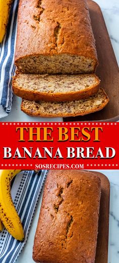 the best banana bread is sliced and ready to be eaten