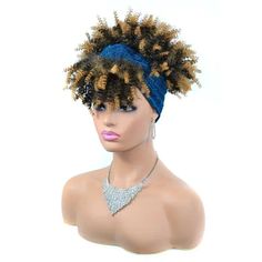 49258774986912 Head Band Wig, Curly Headband Wig, Turban Wrap, Color Rubio, Afro Curls, Beautiful Haircuts, Short Afro, Headband Wig, Short Curly Wigs