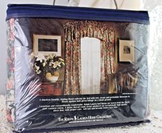 the back of a suitcase with an advertisement on it's front door and window