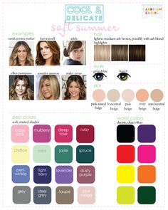 Cardigan Empire: Color Analysis: 3 Degrees of Cool & Delicate Hair Color Analysis, Soft Autumn Color Palette, Light Salmon, Deep Autumn, Skin Color Palette, Summer Color Palette