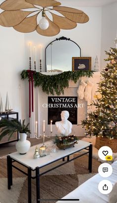 a living room filled with furniture and a christmas tree