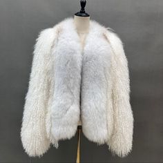 Brand New Luxury Winter White Outerwear For Winter, Luxury Fitted Fur Coat For Spring, Luxury Long Sleeve Fur Coat For Winter, Luxury Long Sleeve Winter Fur Coat, Winter White Long Sleeve Blazer For Winter, Winter White Long Sleeve Blazer, Luxury Long Sleeve Winter White Outerwear, Luxury Long Sleeve Blazer For Winter, Luxury Long Sleeve Outerwear For Spring