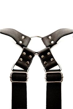 SUSPENDER BAG Black Leather Punk Harness, Punk Style Black Harness With Adjustable Strap, Leather Harness With Adjustable Strap, Black Harness With Belt Loops For Everyday Use, Black Leather Harness With Adjustable Strap, Black Leather Belts And Suspenders With Adjustable Strap, Holster Bag, Suspender Clips, Leather Bags