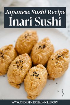 japanese sushi recipe with text overlay