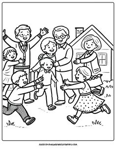 the heartwarming scene of children joyfully rushing to greet their grandparents Family Moments