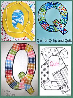 four different pictures with the letters q and q on them, one is for t - tip and quilt