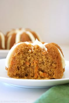 a piece of carrot bundt cake on a plate