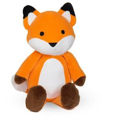 a stuffed animal that is orange and white