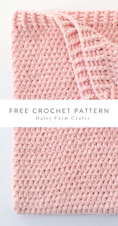 a pink crochet blanket with the words free crochet pattern on it