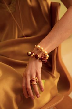 LARGE WAVE ORBS BRACELET – Joanna Laura Constantine Luxury Polished Finish Bracelet For Parties, Luxury Gold Plated Bracelets For Party, Luxury Yellow Gold Bracelets, Luxury Gold-tone Bracelets For Party, Ear Cuff Piercing, Large Waves, Wave Necklace, Cuff Rings, Chic Look