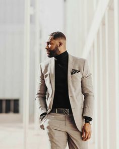 Black Man Professional Outfits, Dark Business Casual Men, Formal Suits For Dark Skin Men, Dapper Gentleman Style Casual, Professional Black Man, Business Professional Outfits Men Suits, Black Men Dressed Up, Black Man In Suit Classy, Black Men Wedding Attire