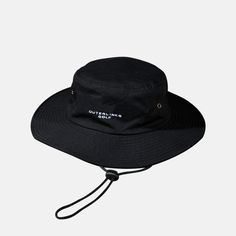 The Outer Links Boonie Hat will remind you that any day spent on the golf course is better than anywhere else, even if the elements outside are hot, windy or rainy - this hat has you covered. Protect yourself from the harmful UV Rays with this must wear hat. OSFM. Oversized brim bucket hat with pull drawstring for those windy days One size fits most Structured to fight the elements NOTE: There is a secret message featured on this hat Casual Sun Cap For Outdoor Activities, Brimmed Fishing Hat With Uv Protection, Casual Adjustable Sun Hat For Fishing, Casual Sun Hat For Fishing, Black Wide Brim Sun Hat For Outdoor Activities, Uv Protection Brimmed Fishing Hat, Short Brim Hat With Uv Protection For Fishing, Short Brim Fishing Hat With Upf 50+, Casual Sun Hat With Uv Protection For Fishing