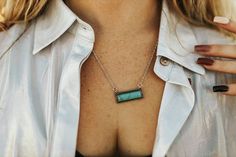 Silvertone Turquoise Bar Necklace - a sleek and stylish accessory that effortlessly blends modern design with a touch of bohemian flair. The silvertone finish adds a chic and versatile touch, while the turquoise bar brings a pop of color and a nod to Southwest aesthetics. Faux silver and turquoise Turquoise Bar Necklace, Turquoise Bar, Plus Size Shopping, Boys Jacket, Bar Necklace, Turquoise Jewelry, Wedding Necklace, Turquoise Stone, Stylish Accessories