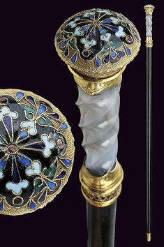 A beautiful stick-dagger by Faberge', dating: circa 1900 Fancy Walking Stick, Fancy Canes Walking Sticks, Fancy Items, Faberge Eggs