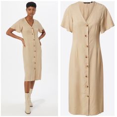 New Without Tags Vero Moda Viviana Midi Button Front Dress. Additional Details Listed In The Photos. Camel Color. Size Small. Beige Button-up Midi Dress, Casual Beige Button-up Dress, Beige Button-up Midi Dress With Buttons, Neutral Daywear Dress With Buttons, Brown Summer Midi Dress With Button Closure, Brown Button-up Midi Dress For Summer, Brown Button Closure Midi Dress For Summer, Brown Midi Dress With Button Closure, Brown V-neck Midi Dress With Buttons