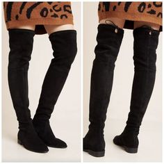 Anthropologie Silent D Womens Leer Over-The-Knee Boots Thigh Suede Size 40 Crafted From Stretchy Faux Suede, This Over-The-Knee Pair Is Effortlessly Stylish. Microsuede Upper, Leather Insole, Rubber Sole, Stacked Leather Heel, Pull-On Styling Size: Eu 40 Approx Us Size 10 New With Box Always Happy To Make A Deal If You Want More Than One Item! Thx And Happy Poshing! Black Over-the-knee Boots For Fall, Black Wide Calf Over-the-knee Boots, Black Over-the-knee Wide Calf Boots, Fall Over The Knee Boots, Fitted Over-the-knee Boots For Fall, Fall Over-the-knee Boots, Fall Over-the-knee Boots For Night Out, Black Over-the-knee Boots, Fall Over The Knee Boots For Night Out