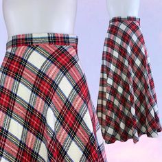 Vintage 60s 70s plaid maxi skirt. Looks to be from the 60s /70s. Made in the USA. Red, green and white colorway. Fits like an xs. No stretch. Perfect condition!  24" waist 37" length  free hips 60s Fashion Women, Plaid Maxi Skirt, Maxi Rock, 70s Plaid, Red Checkered, Little Outfits, Plaid Skirt, Plaid Skirts, Vintage 60s