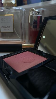 Chanel makeup, Chanel perfume, Dior makeup , Dior blush, Dior lipgloss, classy old money aesthetic, blush makeup brush, makeup on white table Dior Blush