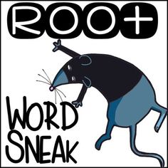 a black and blue rat with the words word sneak on it's back side