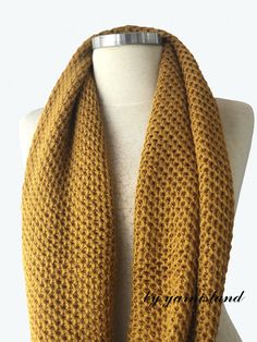 Fast shipping gift on your order of three or more. This knit infinity scarf is perfect and cozy accessory to keep you warm and stylilsh. The scarf is long to make two big loops, its very soft and comfortable. You will always look chic and elegant wearing my carefully designed feminine pieces. Made of very soft acrylic yarn. Gives a feeling of wool. Color: Mustard and choose Circum lenght ; 48 inches Lenght; 24 inches Width ; 12 inches *Handwash gently in cool or lukewarm water and lay flat to dr Mustard Scarf, Scarf Chunky, Chunky Scarf, Scarf Knit, Cozy Accessories, Chunky Scarves, Handmade Scarves, Cowl Scarf, Knit Infinity Scarf