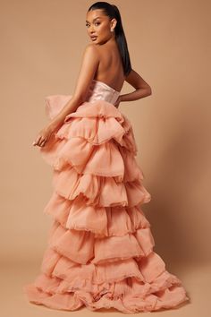 Available In Blush. Tulle Gown Satin Corset w/ Boning V-Neckline Padded Bra Cups High Low Skirt Tiered Skirt Tulle Layered Hidden Back Zipper Lined Stretch Shell1: 92% Polyester 8% Spandex Shell 2: 100% Polyester Lining 1: 95% Polyester 5% Spandex Lining 2: 100% Polyester Lining 3: 100% Polyester Imported Skirt Tiered, Black Romper Shorts, Skirt Tulle, Plus Size Mini Dresses, Midi Dress Plus Size, Plus Size Romper, Satin Corset, Sheer Skirt, High Low Skirt