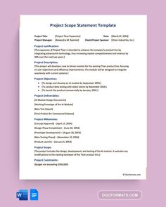 the project scope statement template is shown