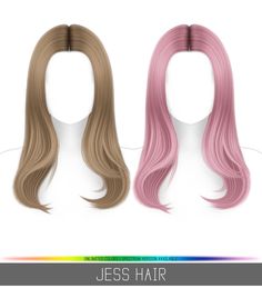 two different colored wigs with long hair