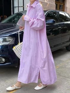 UOOZEE Shirt Dress Outfit, Maxi Outfits, Effortlessly Chic Outfits, Everyday Fashion Outfits, Hijab Fashion Inspiration, Belted Shirt Dress, Long Shirt Dress, Modest Fashion Outfits, Abayas Fashion