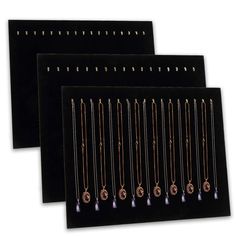 PRICES MAY VARY. Package includes 3 pieces of velvet necklace jewelry display organizer with a size of 14.6 x 12 inch / 37.2 x 30.5cm High Quality Material: Sturdy MDF board covered in black velvet material that is soft to the touch and will protect your jewelry from any kind of damage or abrasion. Jewelries and sparkles also stand out against the black velvet background for display. Highlights your most treasured jewelry accessories Convenient Hook: With 17 golden hooks to organize your bracele Velvet Jewelry Display, Displaying Jewelry, Necklace Jewelry Display, Velvet Background, Jewelry Organizer Stand, Jewelry Display Organizer, Jewelry Tray Organizer, Bracelet Organizer, Velvet Necklace